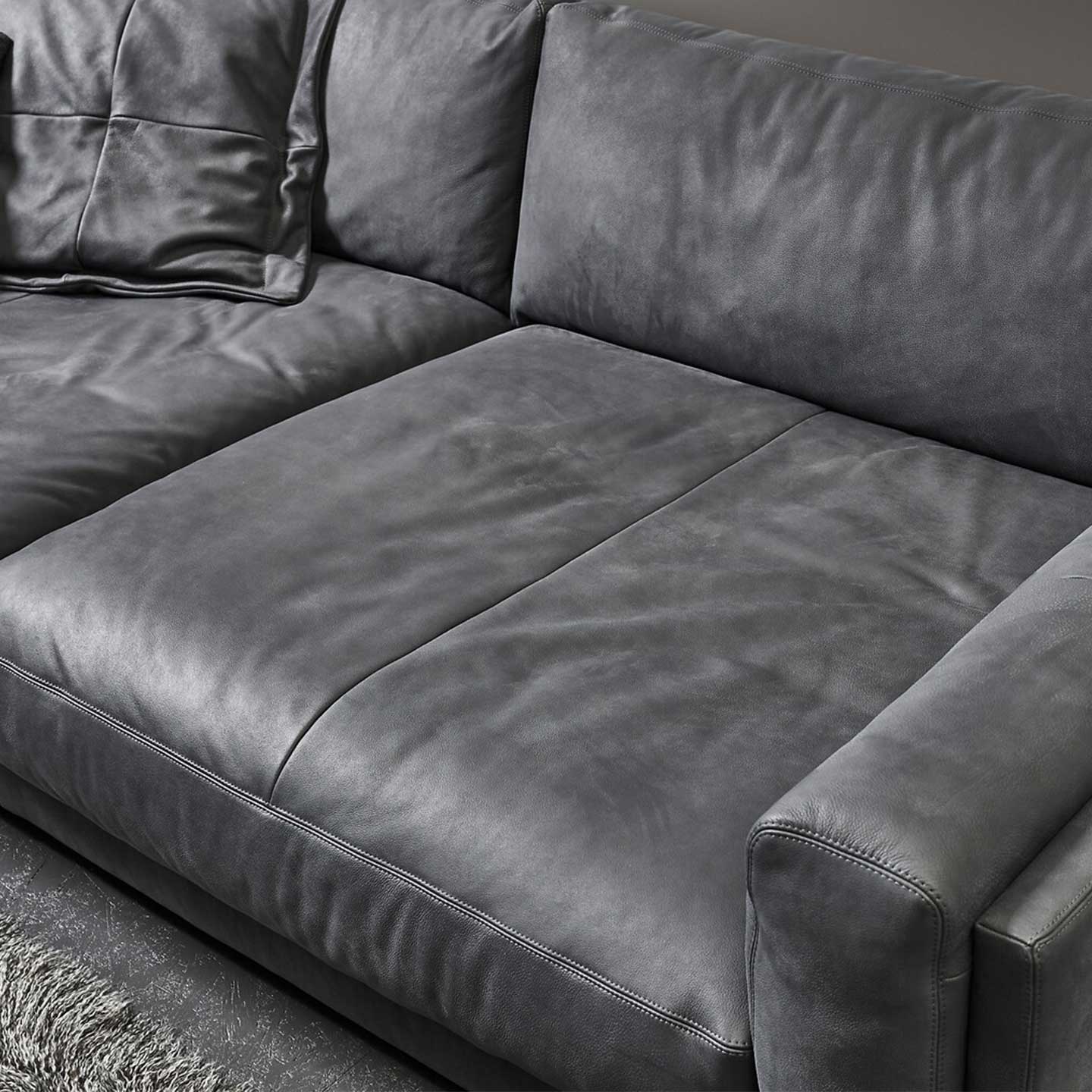 3C Candy Big Sofa King Size in Leder Movini - Sofa Leder