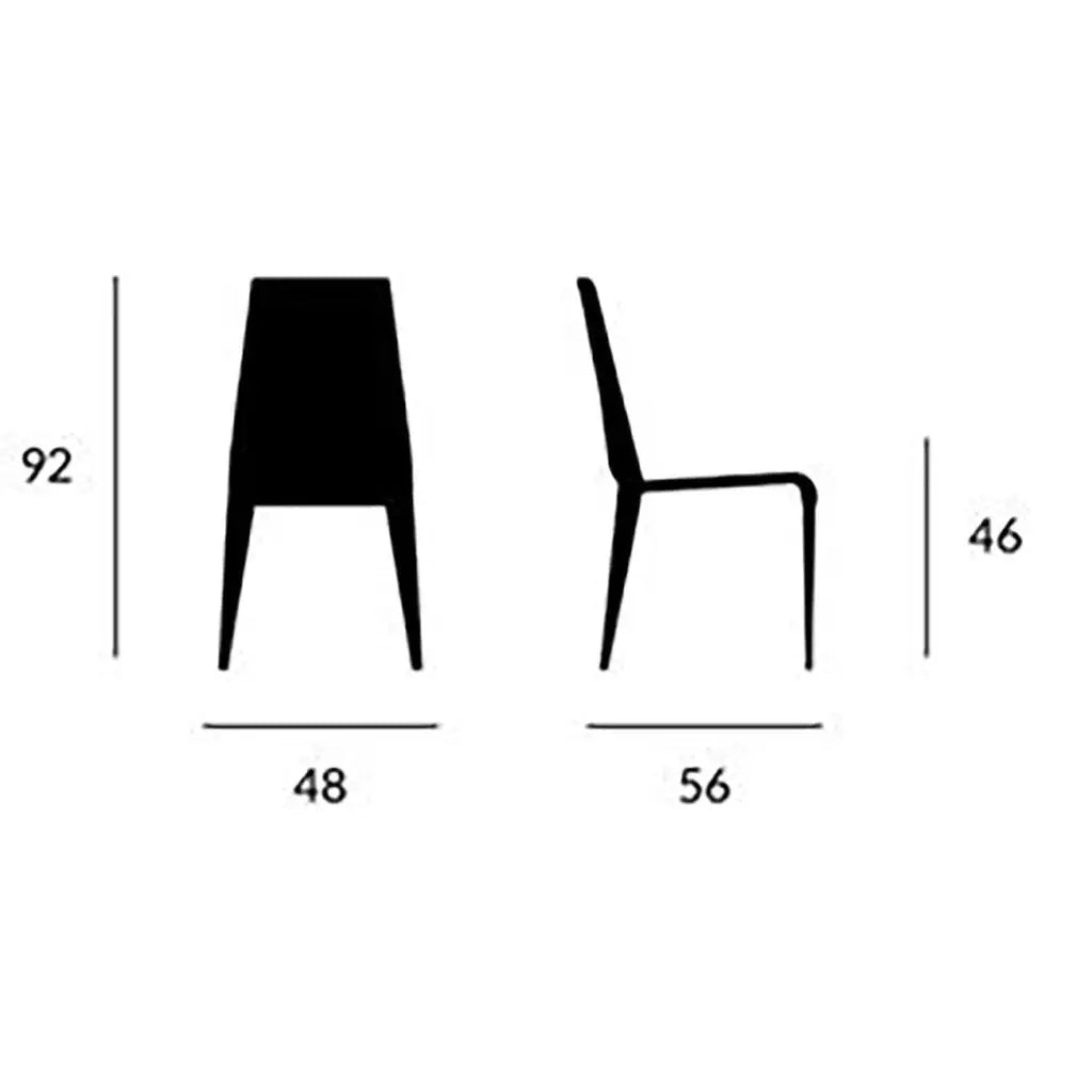 4er Set Stühle FILE in Leder braun - Stuhl Leder