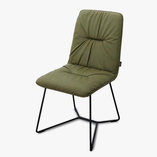 Bild 1 in Galerieansicht laden. 4er Set Stuhl Efendi in Leder Nevada olive - Stuhl Leder