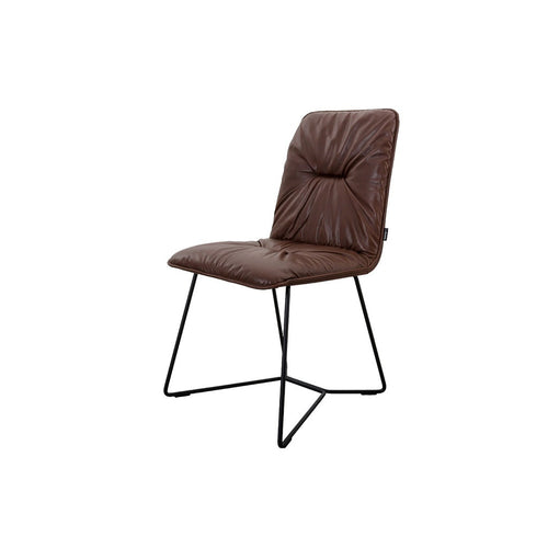 Bild 1 in Galerieansicht laden. 6er Set Stuhl Efendi in Wild Anilinleder dunkelbraun - Stuhl Leder
