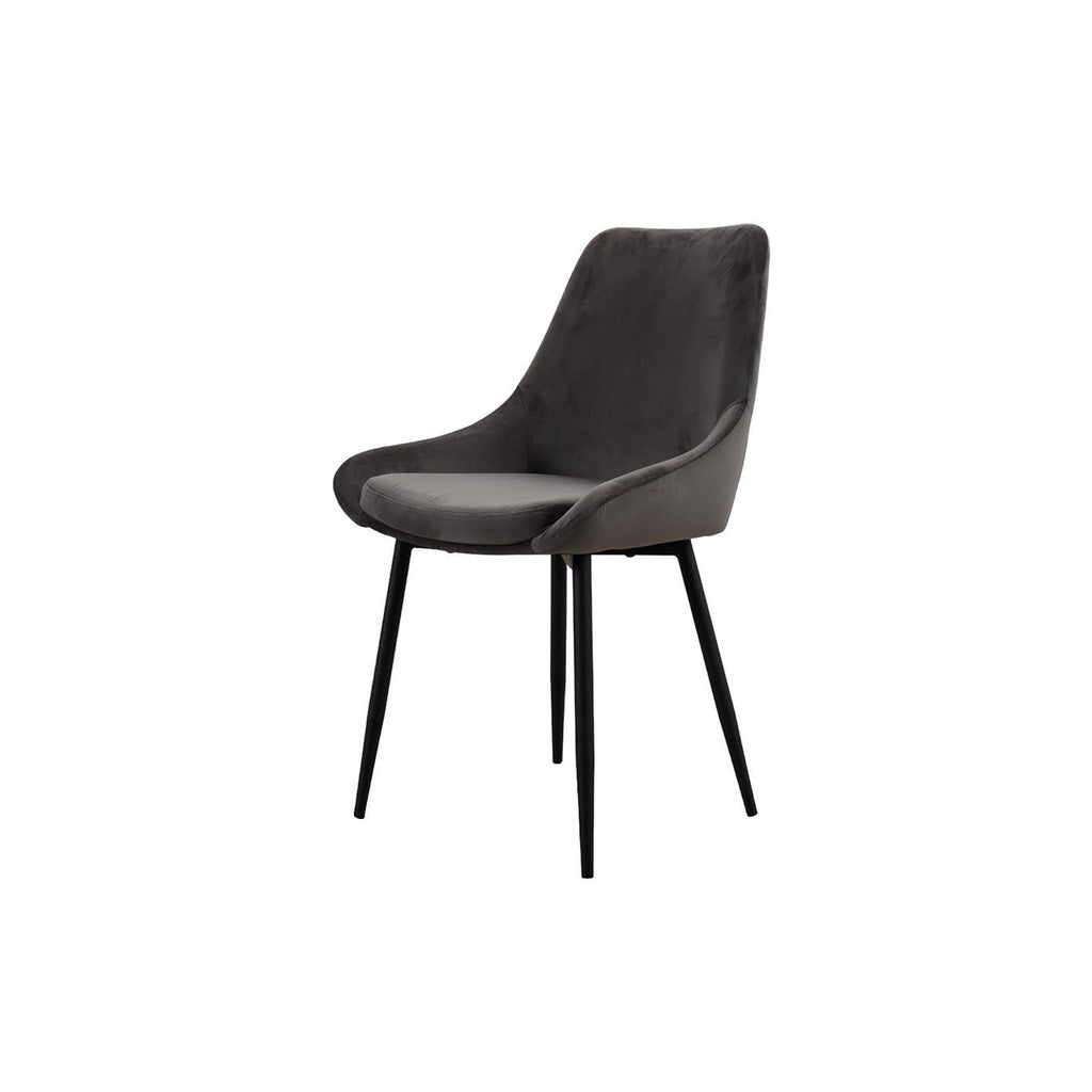 6er Set Stuhl Sierra in Stoff Velvet dunkelgrau - Stuhl Stoff