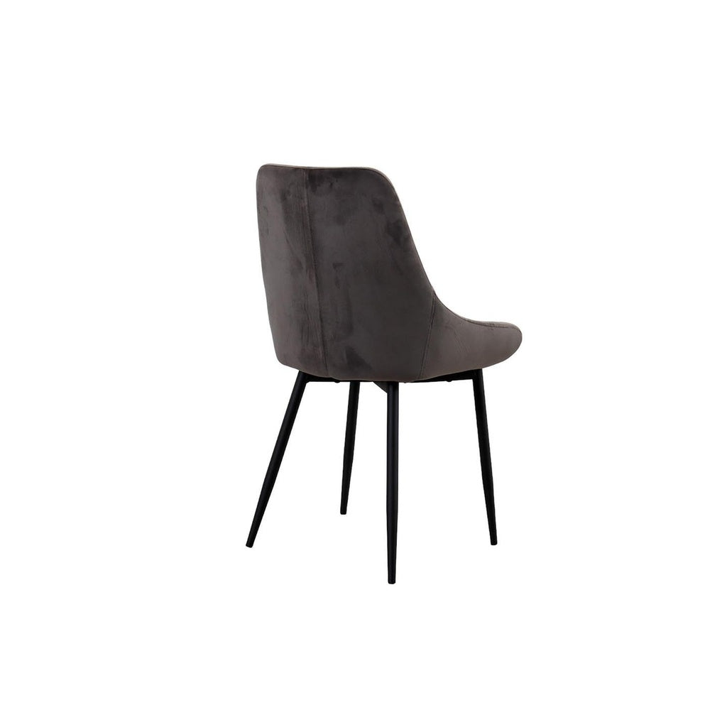 6er Set Stuhl Sierra in Stoff Velvet dunkelgrau - Stuhl Stoff