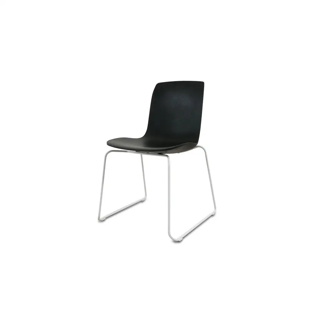 6x Stuhl OTIS Kufengestell in Polyurethane schwarz - Stuhl Kunststoff
