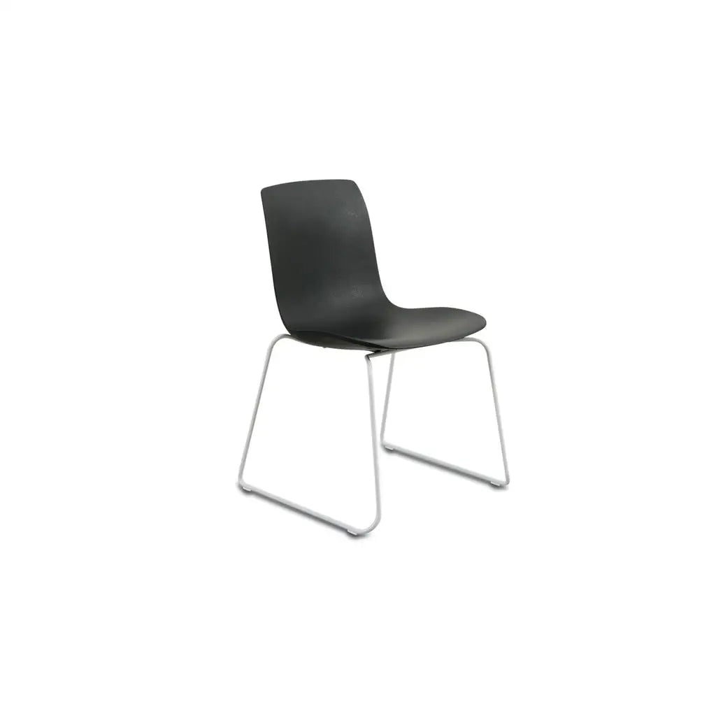 6x Stuhl OTIS Kufengestell in Polyurethane schwarz - Stuhl Kunststoff