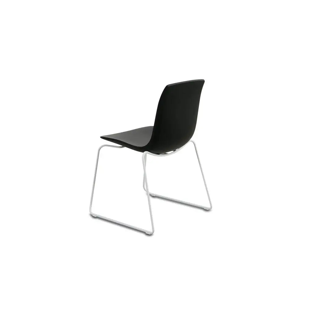 6x Stuhl OTIS Kufengestell in Polyurethane schwarz - Stuhl Kunststoff
