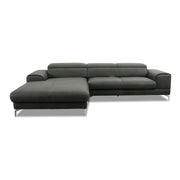 Piedroo 21106 in Leder Z69 anthrazit vorstehend links - Ecksofa Leder