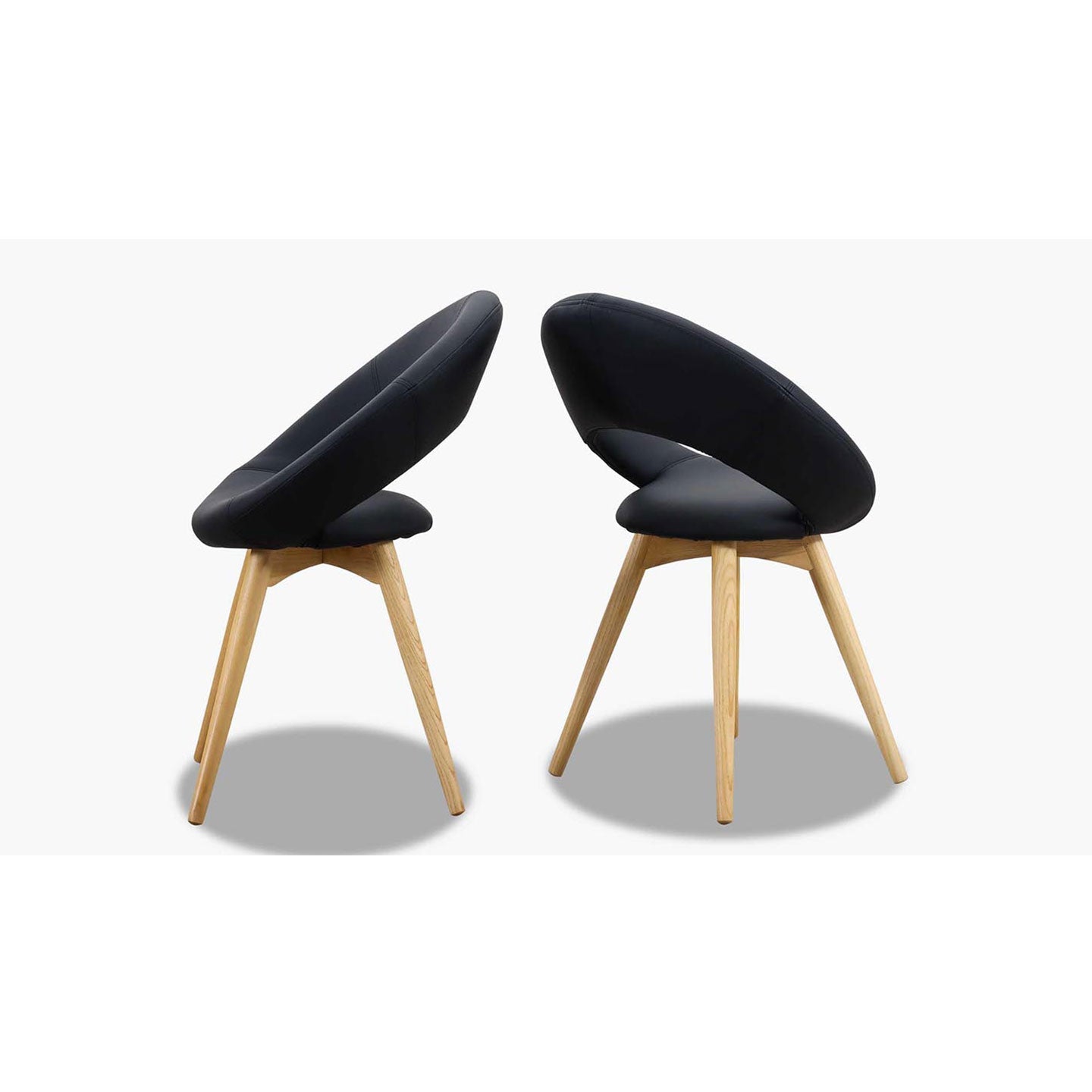 2er-Set Stuhl PLUMP in Kunstleder schwarz - Stuhl Leder