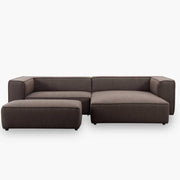 Ecksofa 18050 around the block in Stoff T88 braun - Ecksofa Stoff