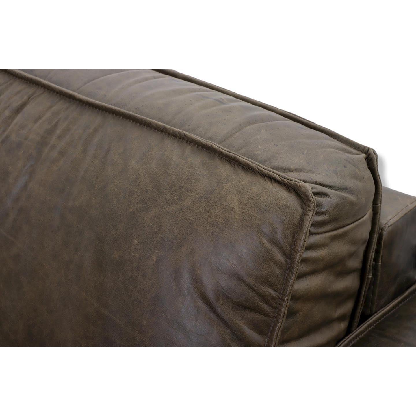 Top Sofagarnitur in Leder Las Vegas olive green - Sofa Leder