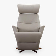 Fernsehsessel Beyoung mit Fussteil in Leder Nappa cement - Relaxsessel Leder