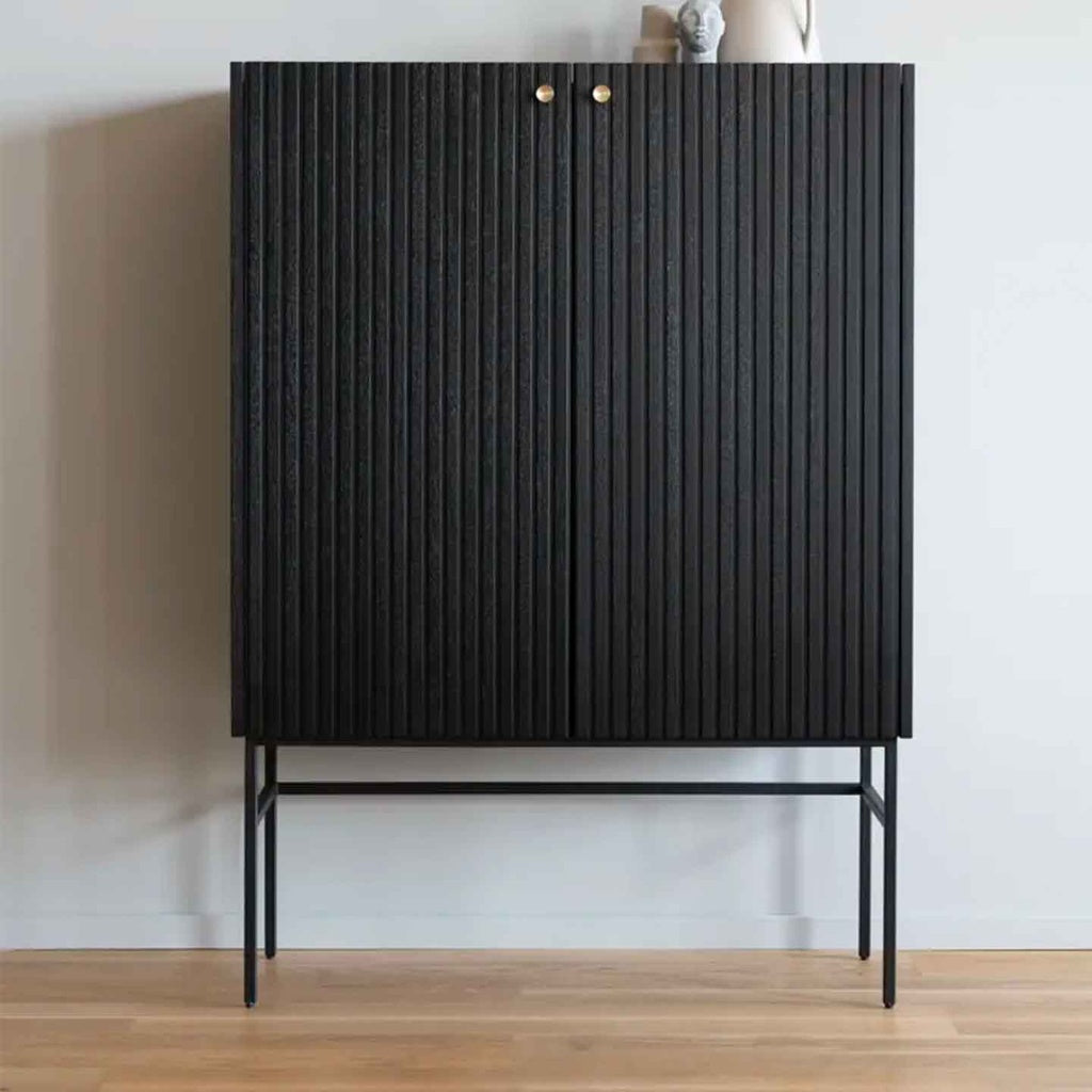 Highboard Halifax in Eiche schwarz - Kommode
