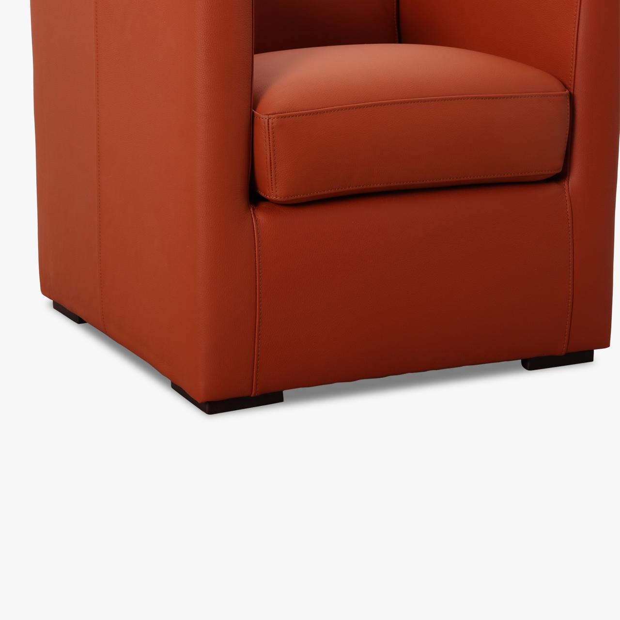 Sessel LINO in Leder Toledo orange - Sessel Leder