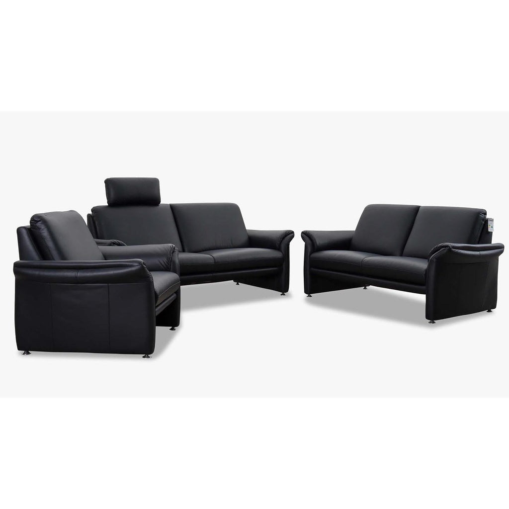 Couchgarnitur 24980 Variante LUCCA in Leder Z62 schwarz - Sitzdesign