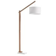 Stehlampe Riaz aus massiver Buche mit weißem Lampenschirm - Sitzdesign