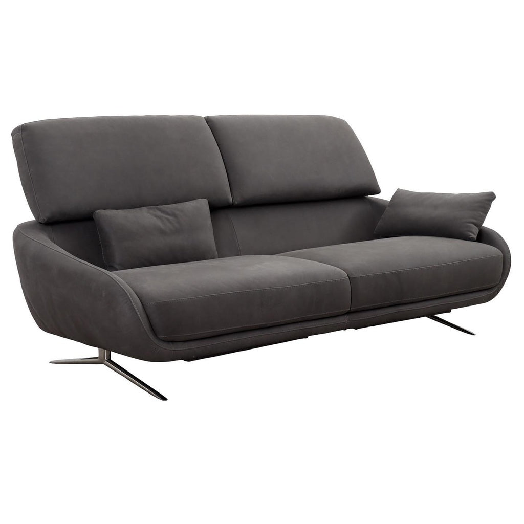 Regal_E 3-Sitzer Sofa in Leder Nouveau slate grey - Sitzdesign