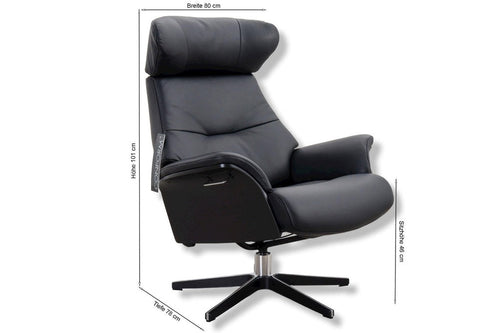 Bild 1 in Galerieansicht laden. Fernsehsessel Air in Leder Fantasy schwarz - Sessel Leder