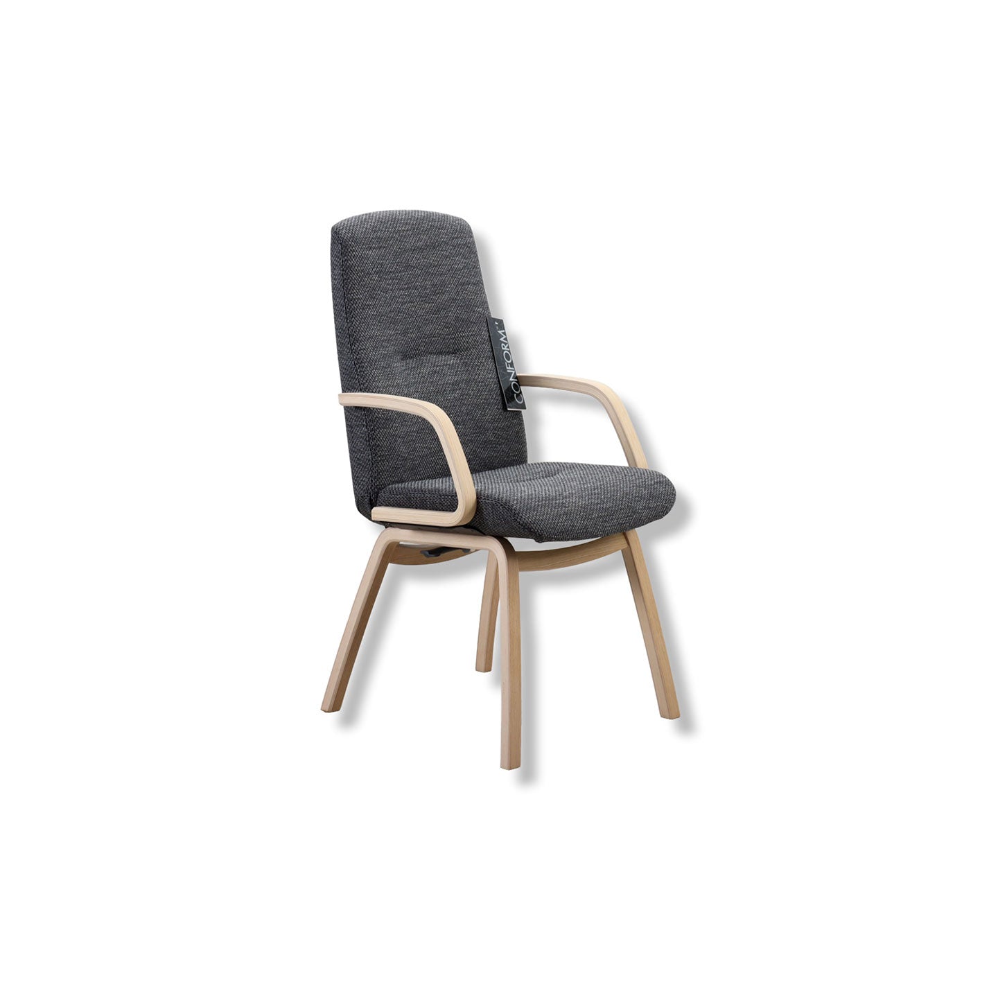 Esszimmer 2x Armstuhl Freetime Dining in Stoff Melange night - Stuhl Stoff