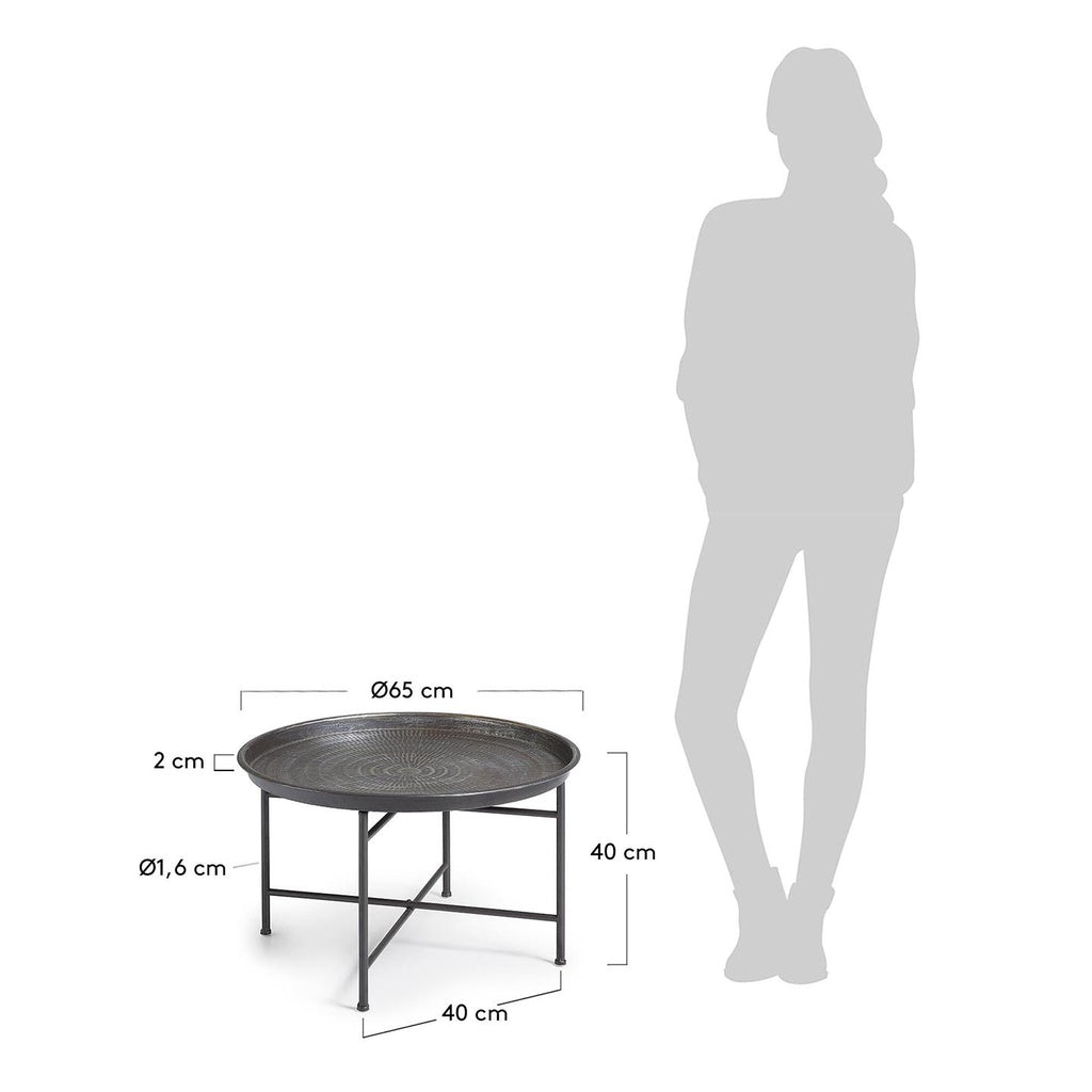 Couchtisch Dalinea aus Stahl mit Antik-Effekt Ø 65 cm - Couchtisch