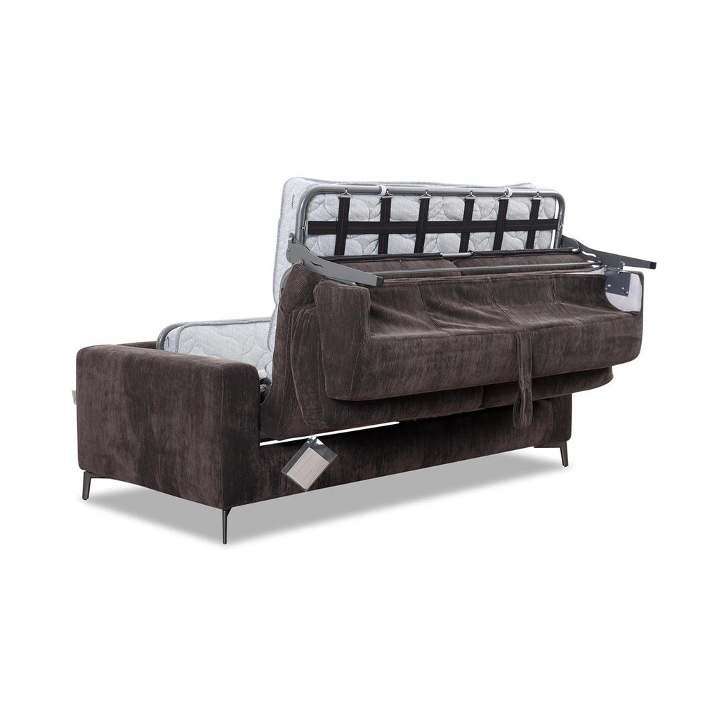 Schlafsofa Lisbona in Stoff Floki dunkelbraun - Schlafsofa Stoff