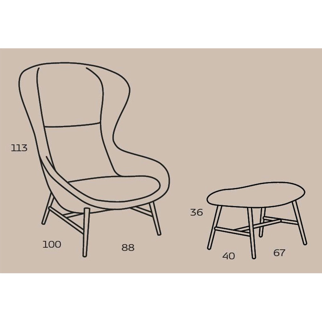 Sessel QUEEN in Stoff Taranto grau - Sessel Stoff