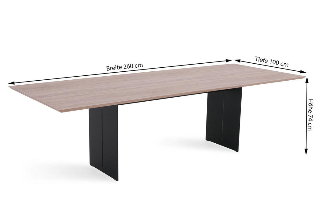 Tisch Constantin in Stahl/Eiche 260cm x100cm - Esstisch