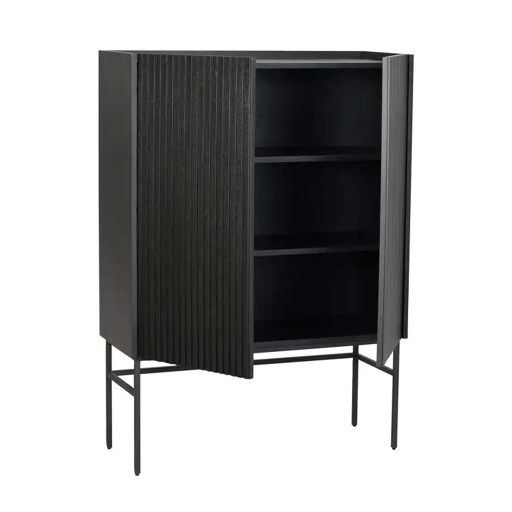 Highboard Halifax in Eiche schwarz - Kommode