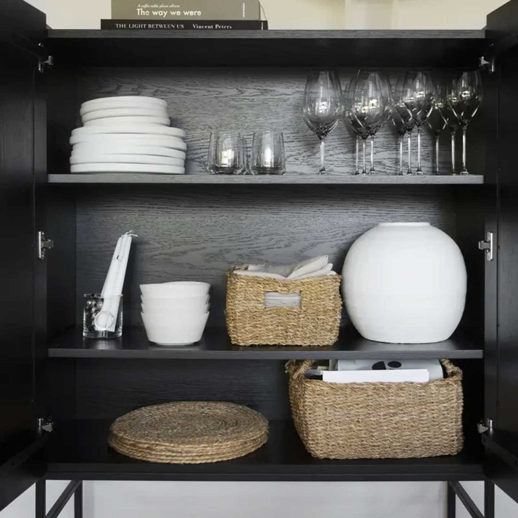 Highboard Halifax in Eiche schwarz - Kommode