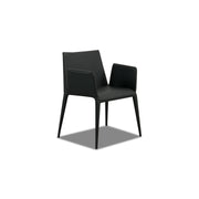 Armstuhl FILE in Leder schwarz - Stuhl Leder