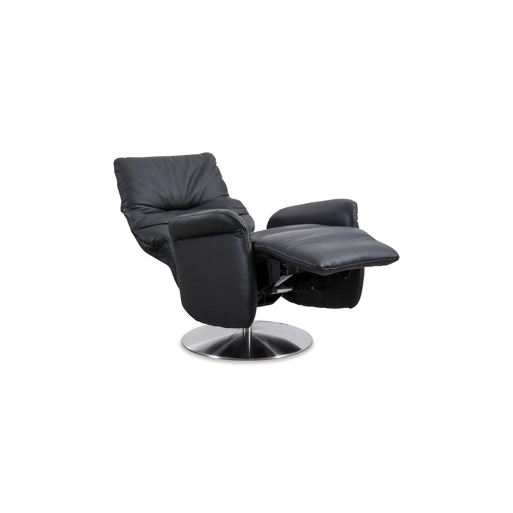 Fernsehsessel mit Doppelmotor 32630 LIMBOO in Leder Z73 nachtschwarz - Relaxsessel Leder