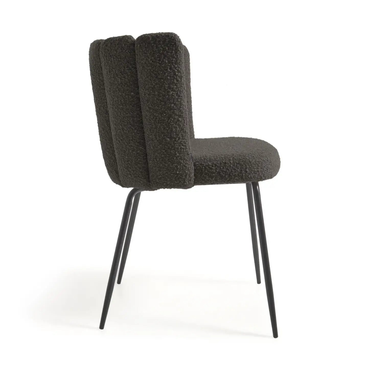 Aniela 2er Stuhl Set in Boucle Stoff schwarz - Sitzdesign