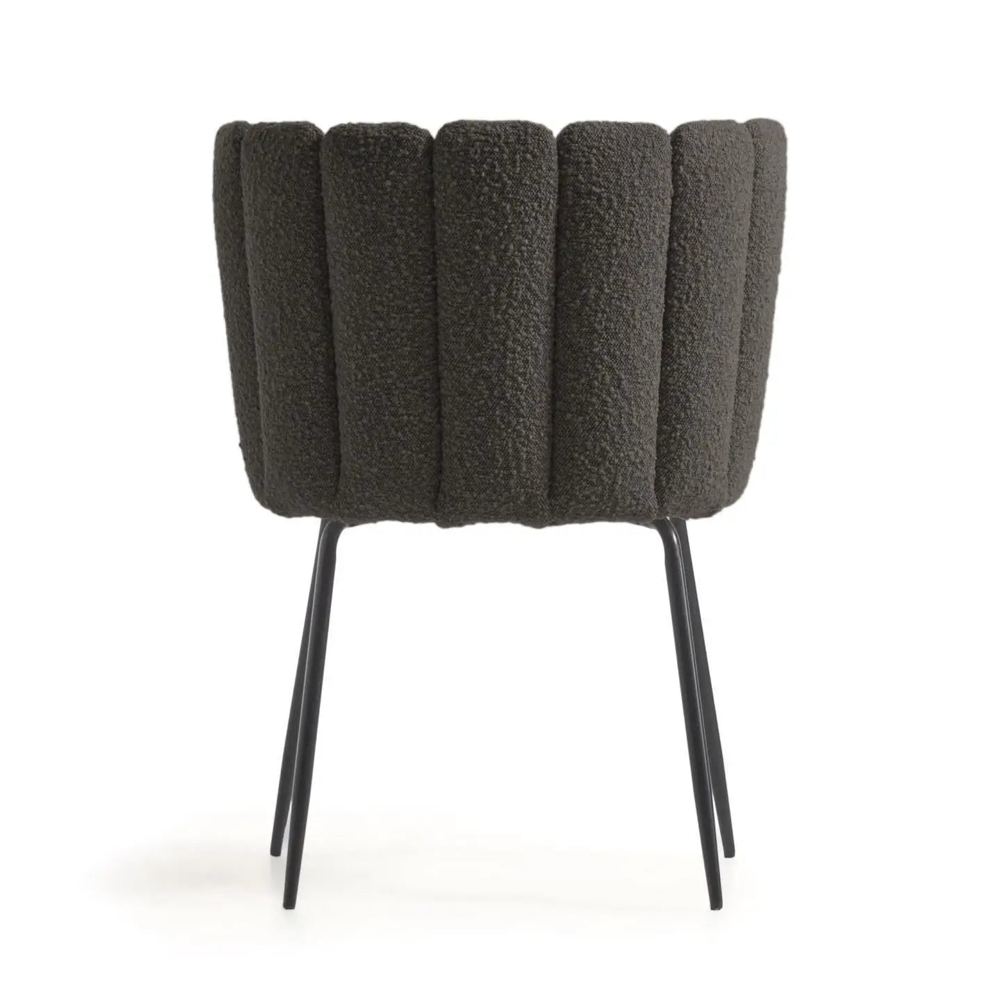 Aniela 2er Stuhl Set in Boucle Stoff schwarz - Sitzdesign
