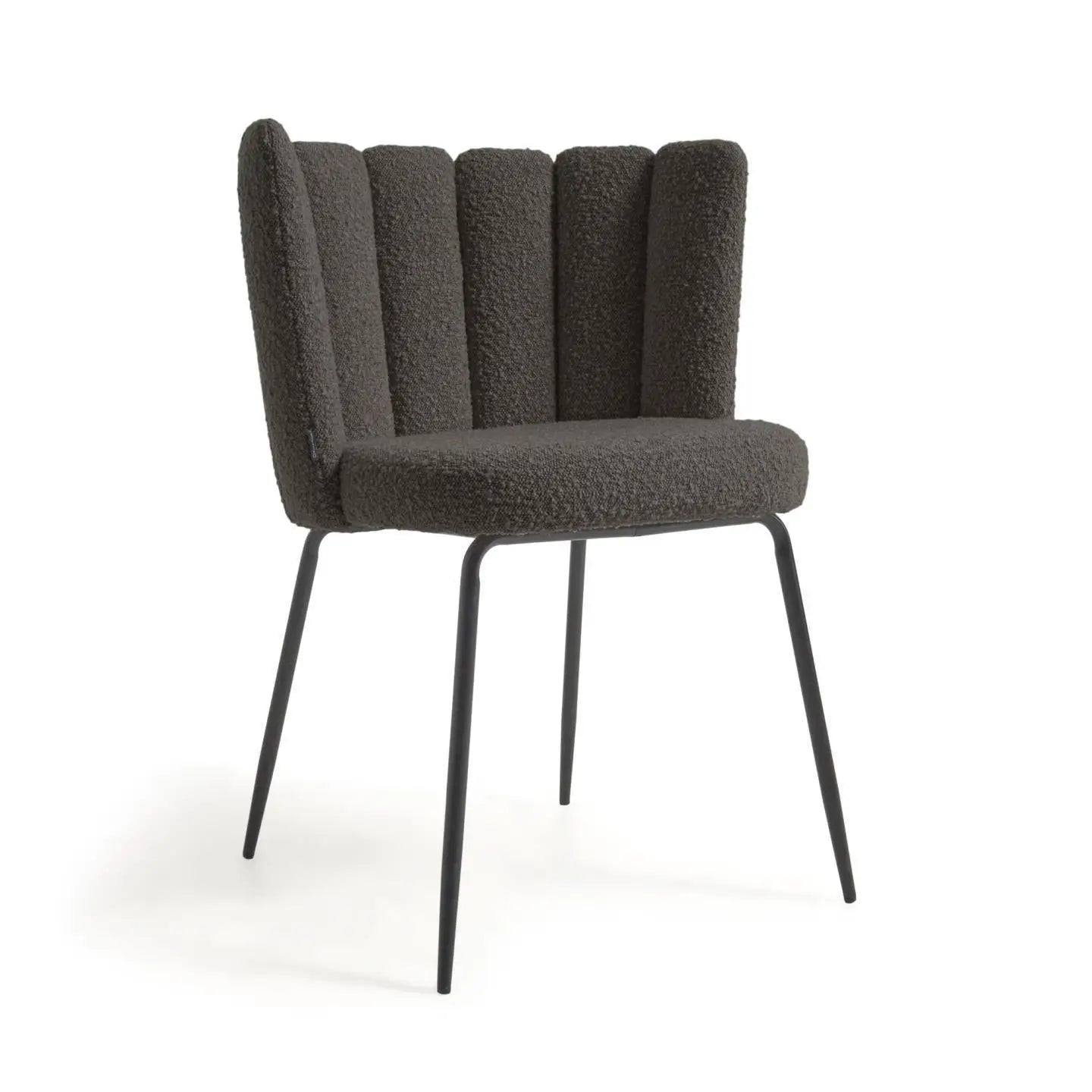 Aniela 2er Stuhl Set in Boucle Stoff schwarz - Sitzdesign
