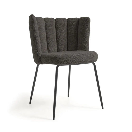 Bild 1 in Galerieansicht laden. Aniela 2er Stuhl Set in Boucle Stoff schwarz - Sitzdesign