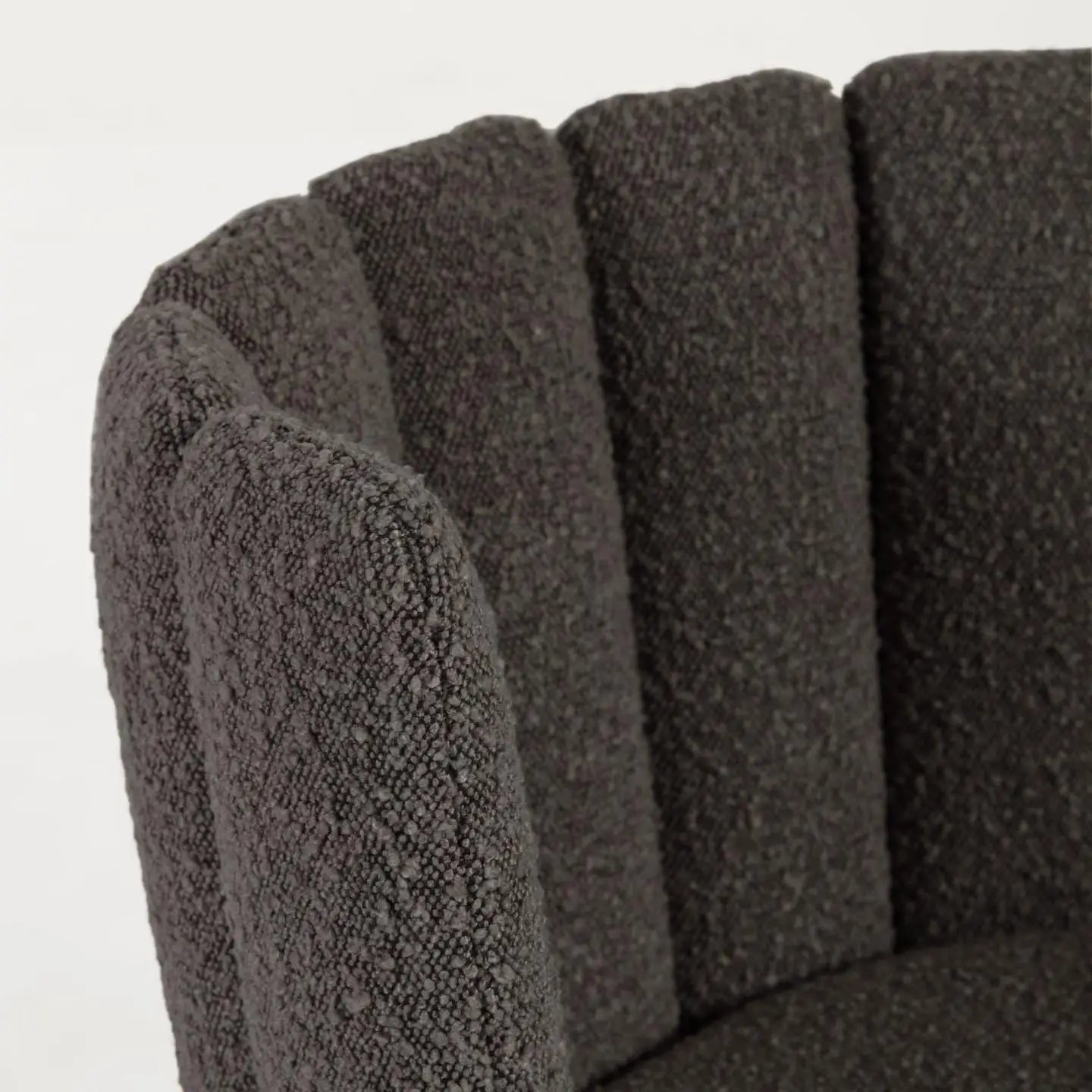 Aniela 2er Stuhl Set in Boucle Stoff schwarz - Sitzdesign