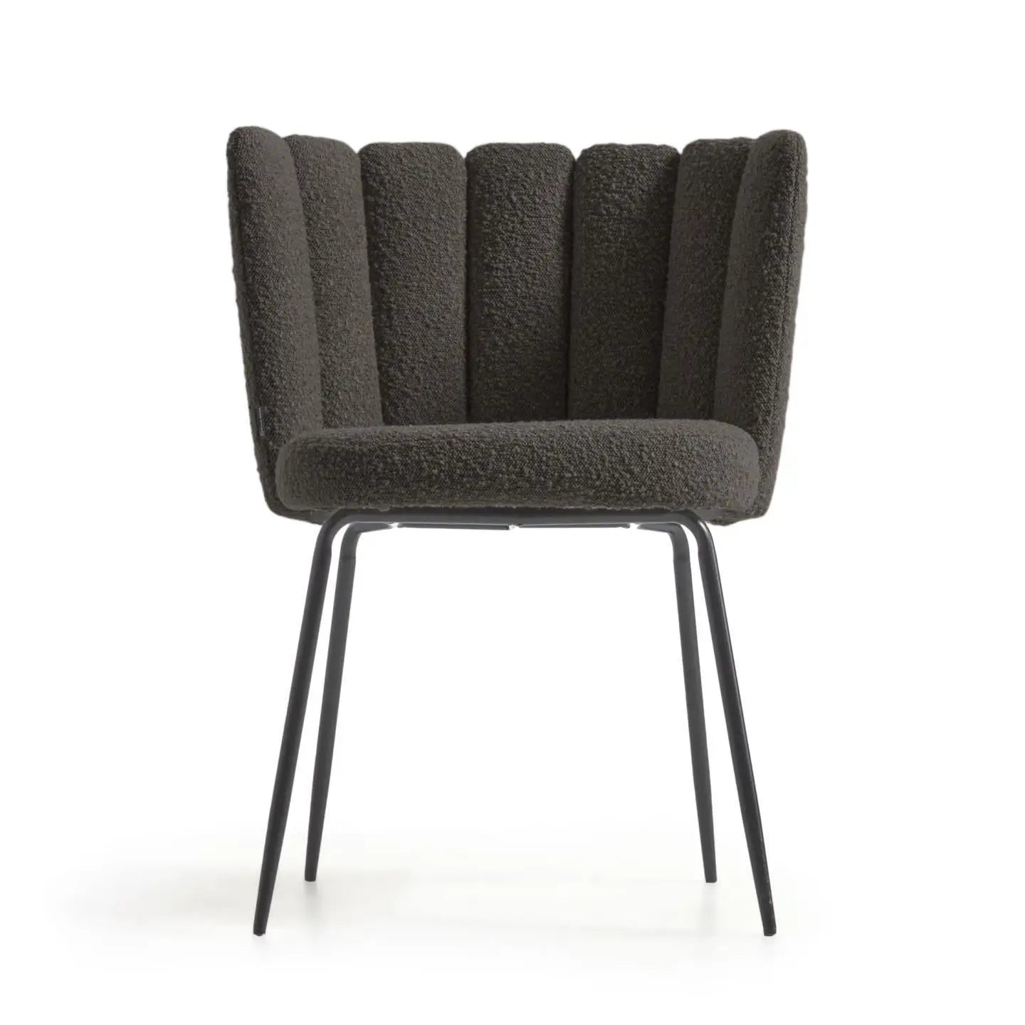 Aniela 2er Stuhl Set in Boucle Stoff schwarz - Sitzdesign