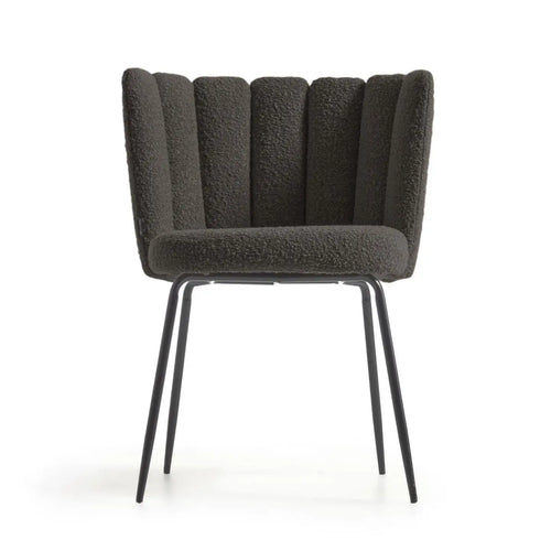 Bild 1 in Galerieansicht laden. Aniela 2er Stuhl Set in Boucle Stoff schwarz - Sitzdesign