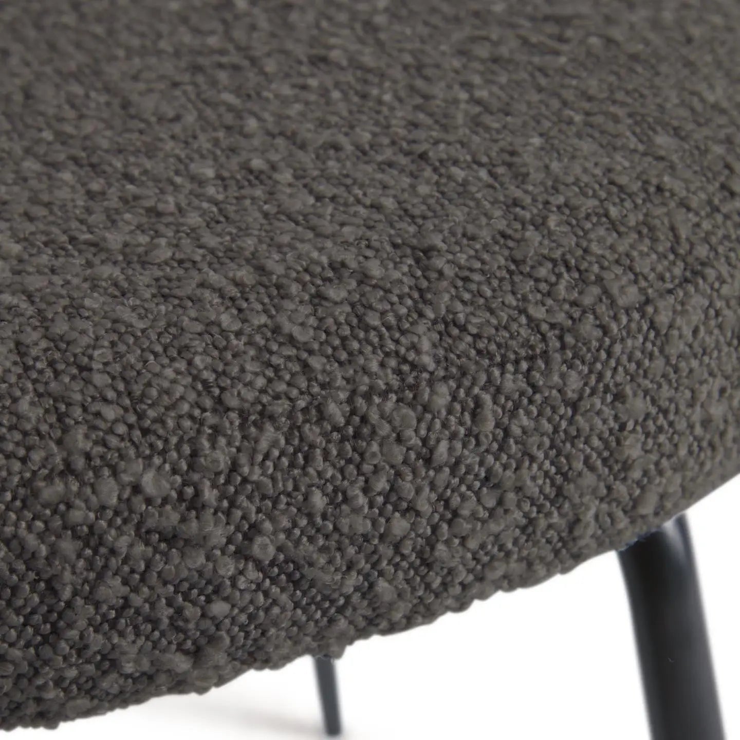Aniela 2er Stuhl Set in Boucle Stoff schwarz - Sitzdesign