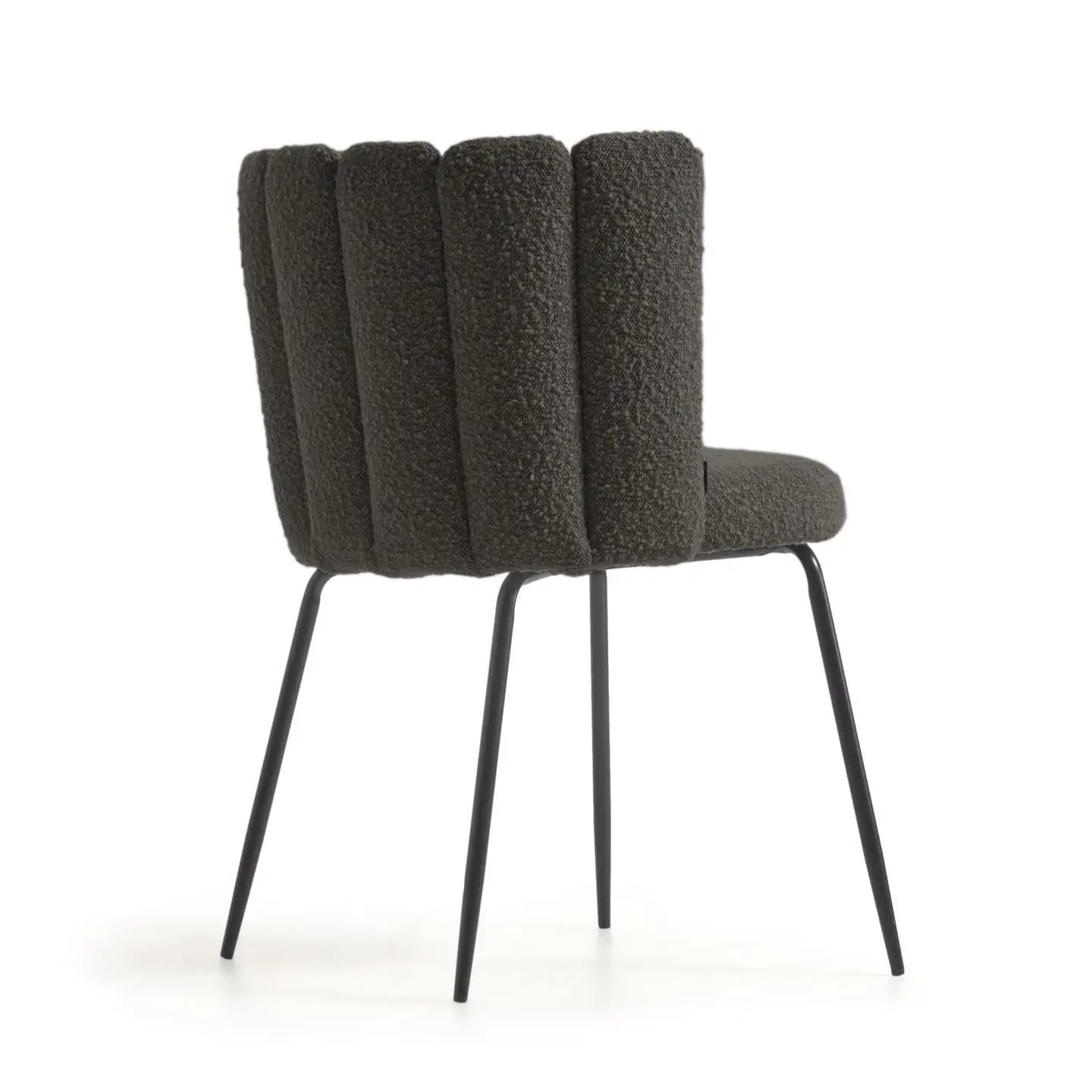 Aniela 2er Stuhl Set in Boucle Stoff schwarz - Sitzdesign