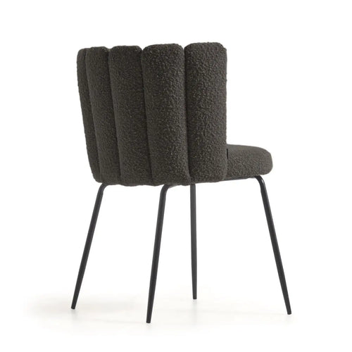 Bild 1 in Galerieansicht laden. Aniela 2er Stuhl Set in Boucle Stoff schwarz - Sitzdesign
