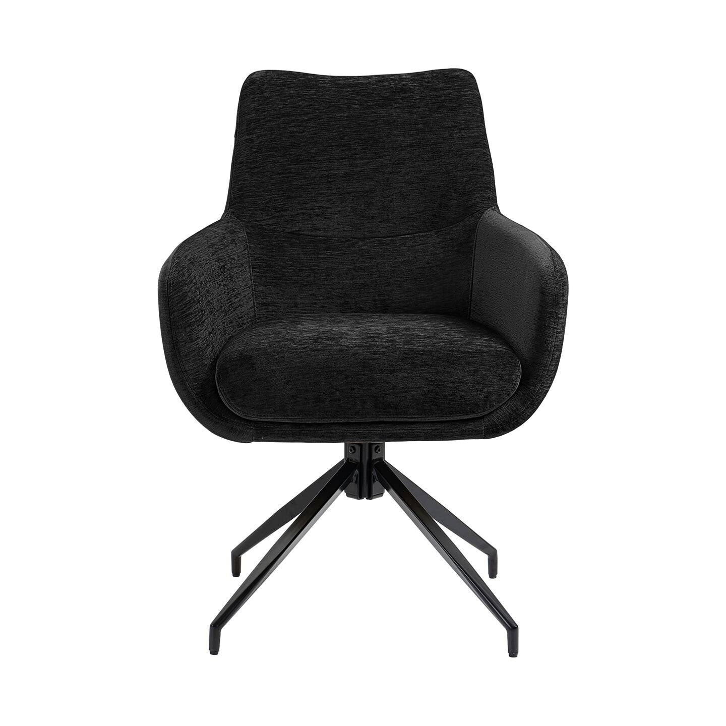 Armlehnenstuhl MINGUS 2er-Set in Microfaser - b462 black - Stuhl Stoff