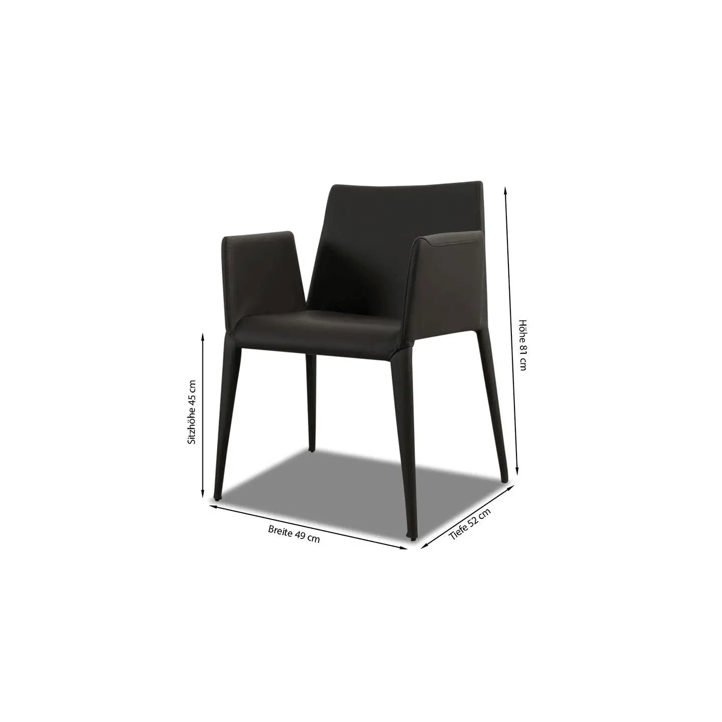 Armstuhl FILE in Leder braun - Stuhl Leder