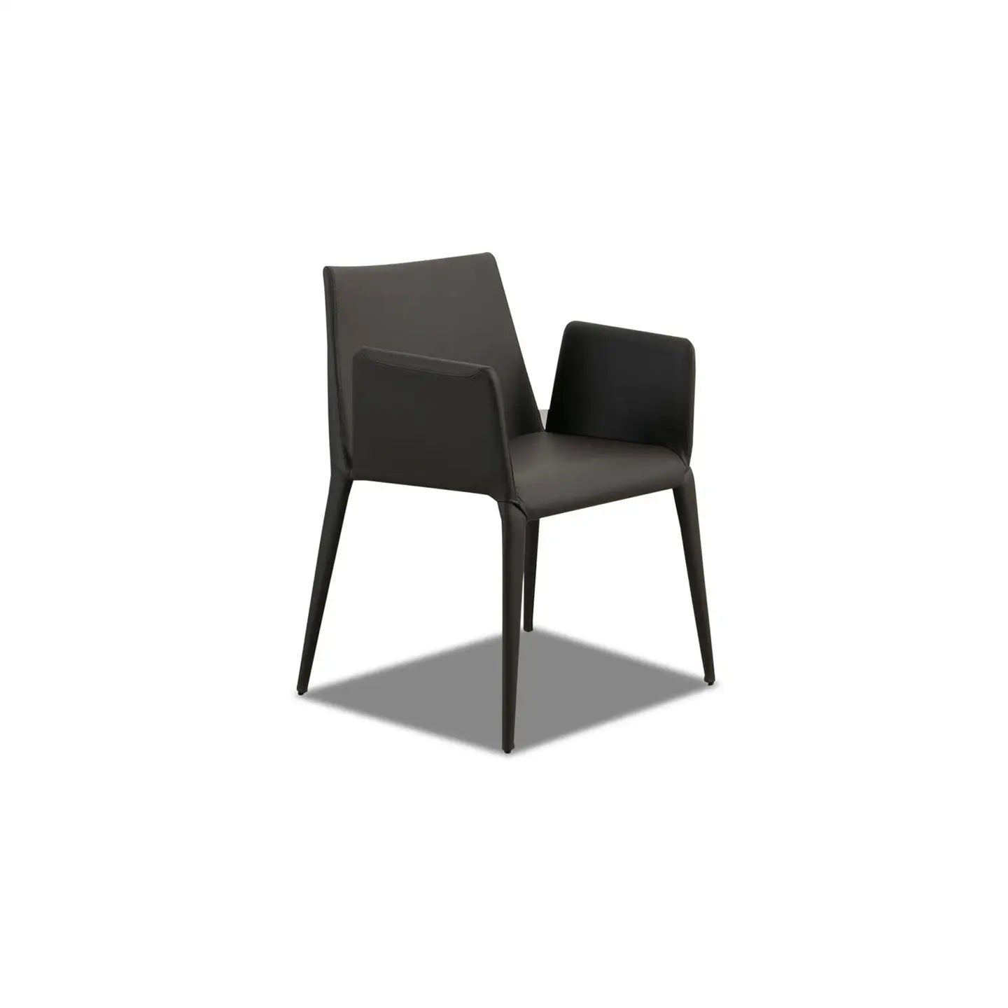 Armstuhl FILE in Leder braun - Stuhl Leder