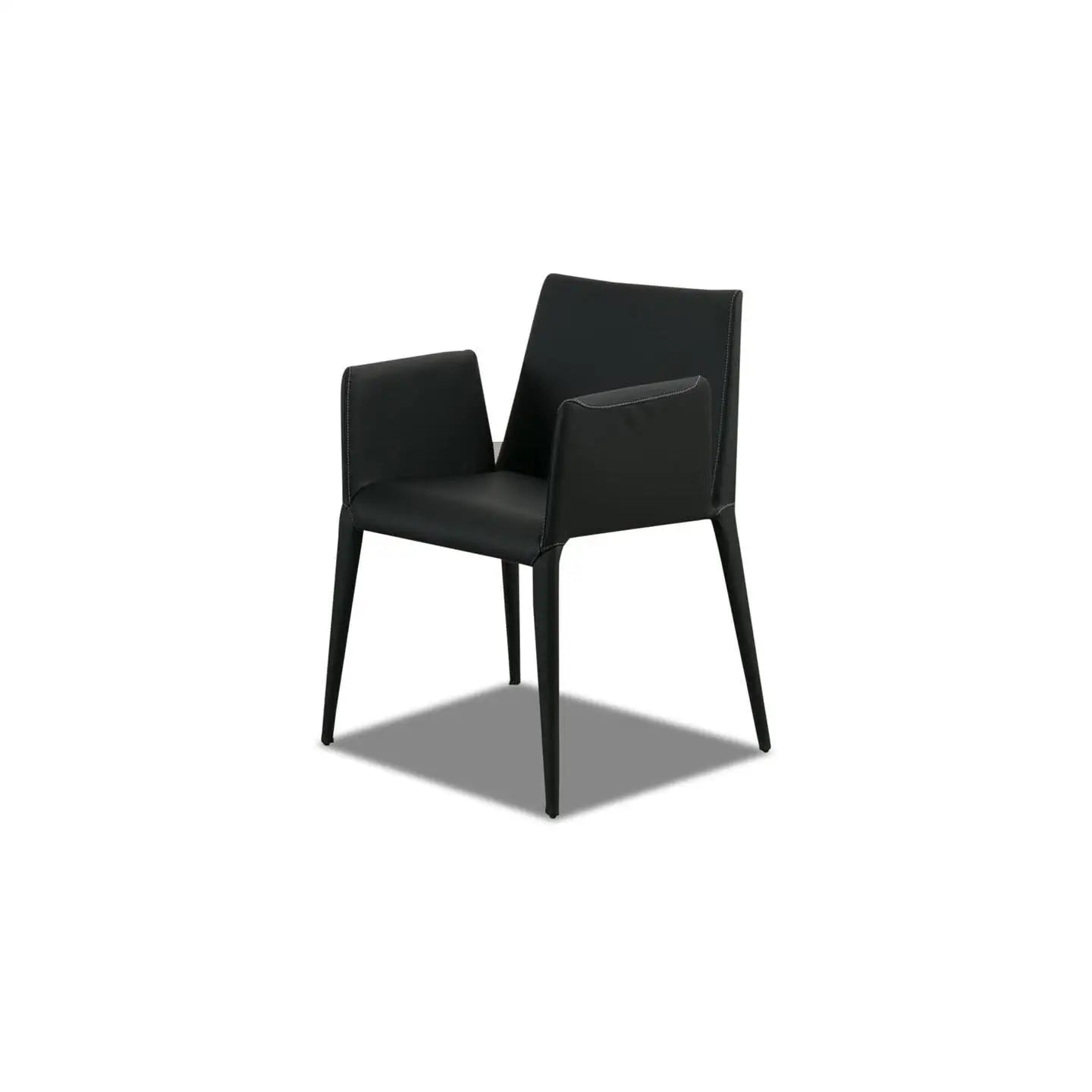 Armstuhl FILE in Leder schwarz - Stuhl Leder