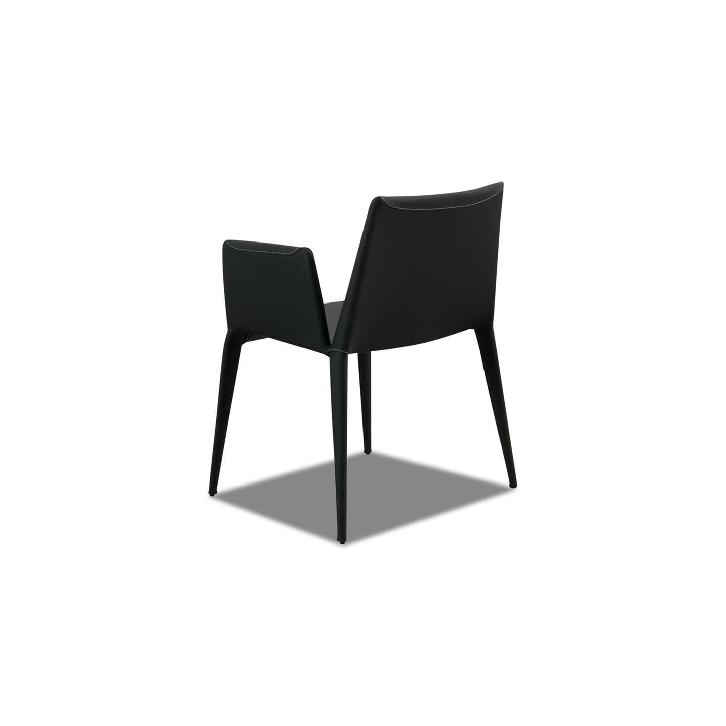 Armstuhl FILE in Leder schwarz - Stuhl Leder