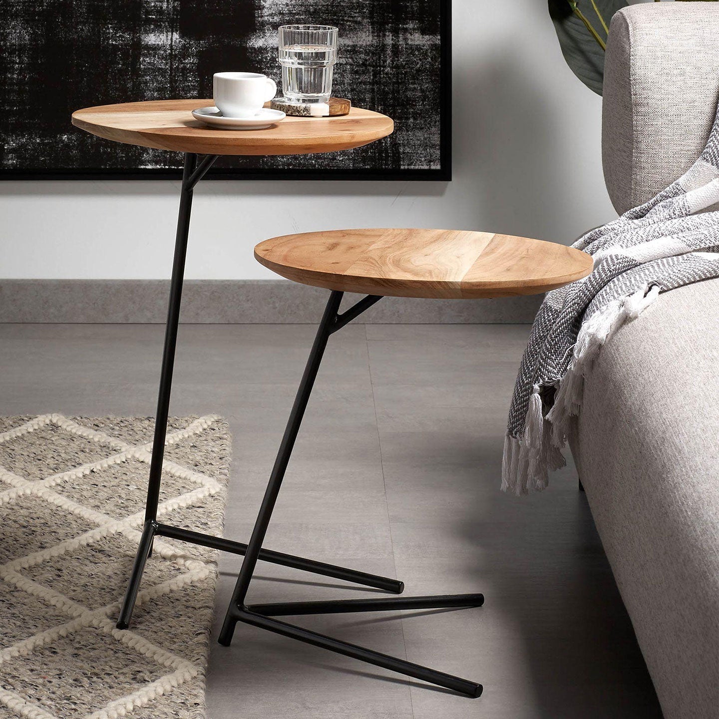 Asha Set aus 2 Beistelltischen Ø 40 cm - Sitzdesign