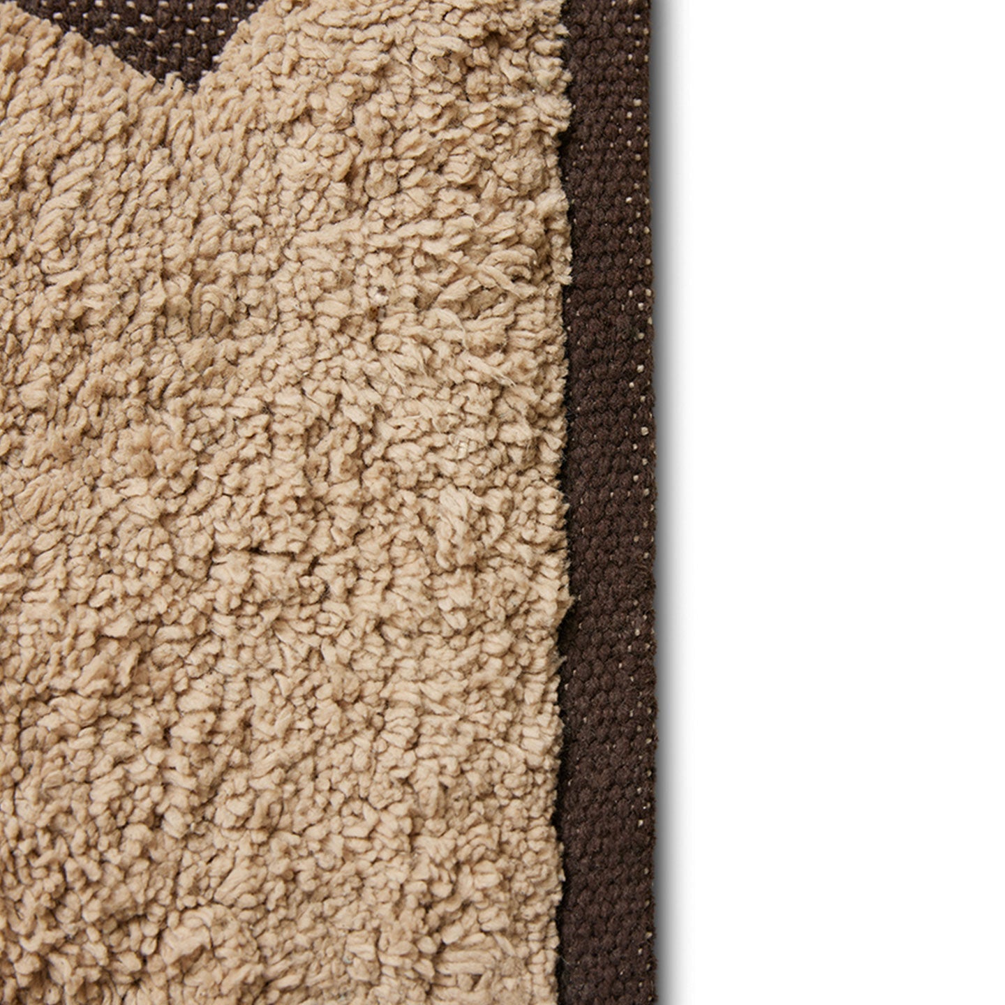 Badematte aus Baumwolle in braun/creme - Badematte