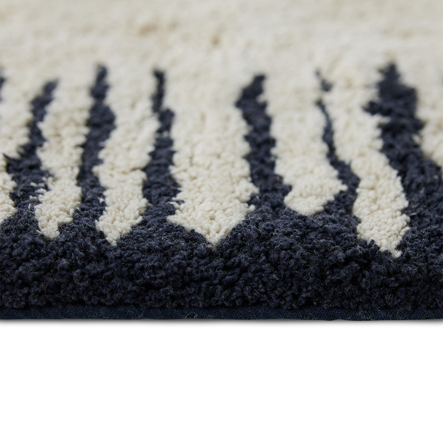 Badematte aus Baumwolle in schwarz/creme - Badematte