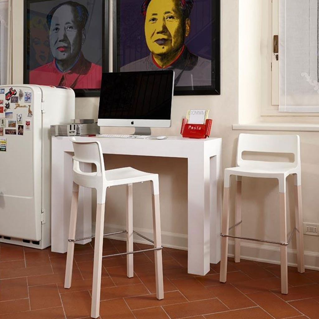 Barhocker 2er Set Natural DIVO 2818 - Barstuhl Kunststoff