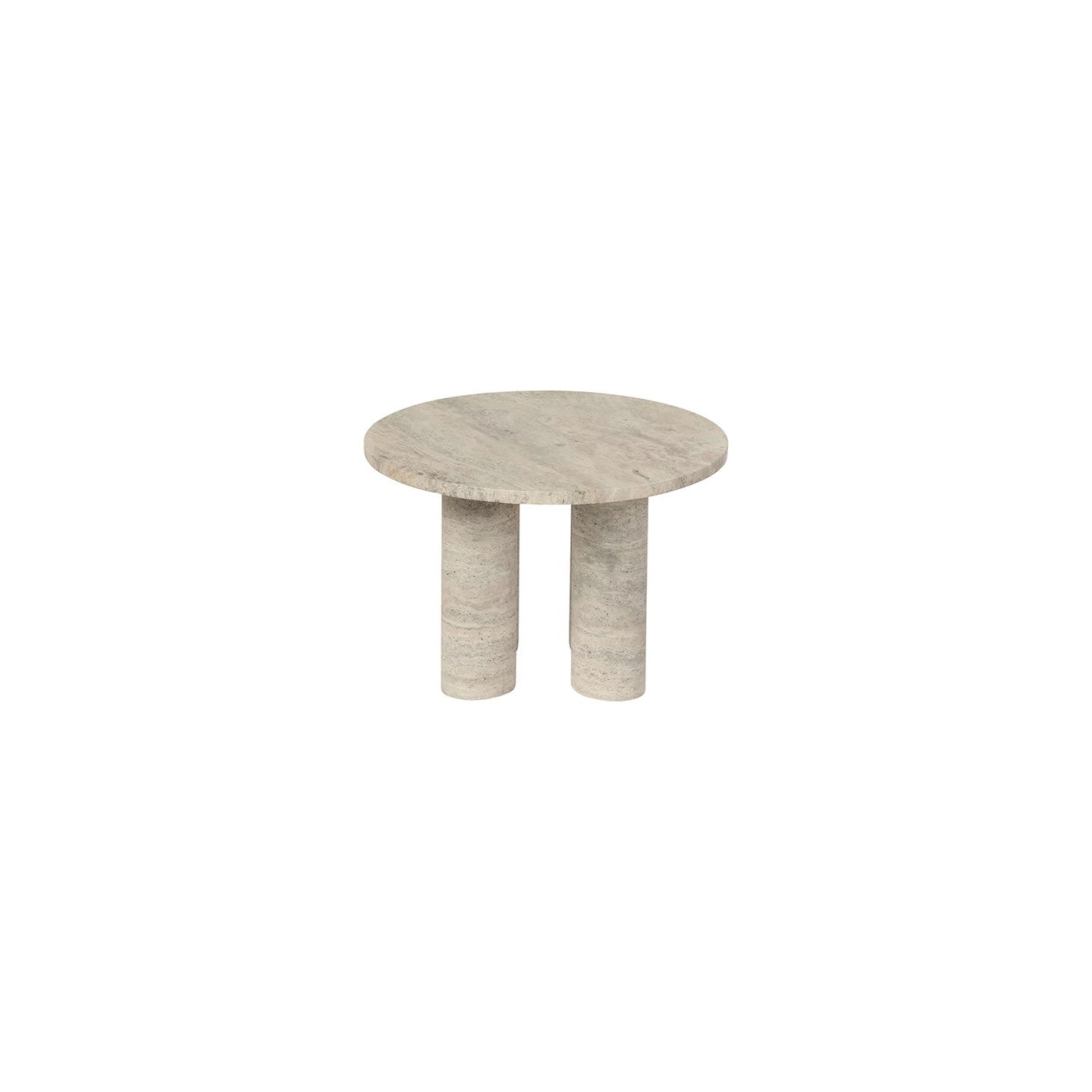 Beistelltisch VOLOS in Naturstein - travertine / Rund