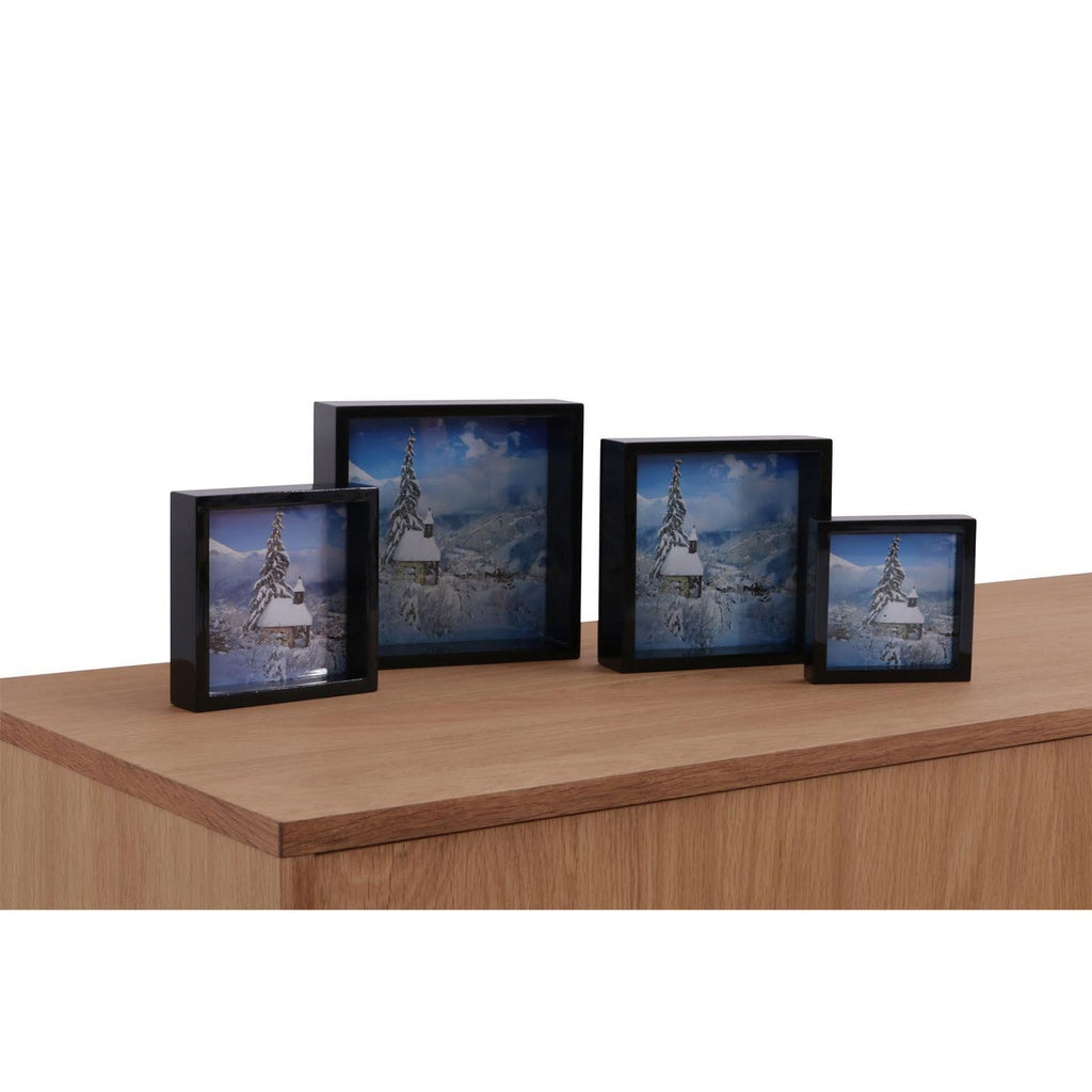 Bilderahmen Forum 4er Set - weiß oder schwarz - Schwarz - Dekoration